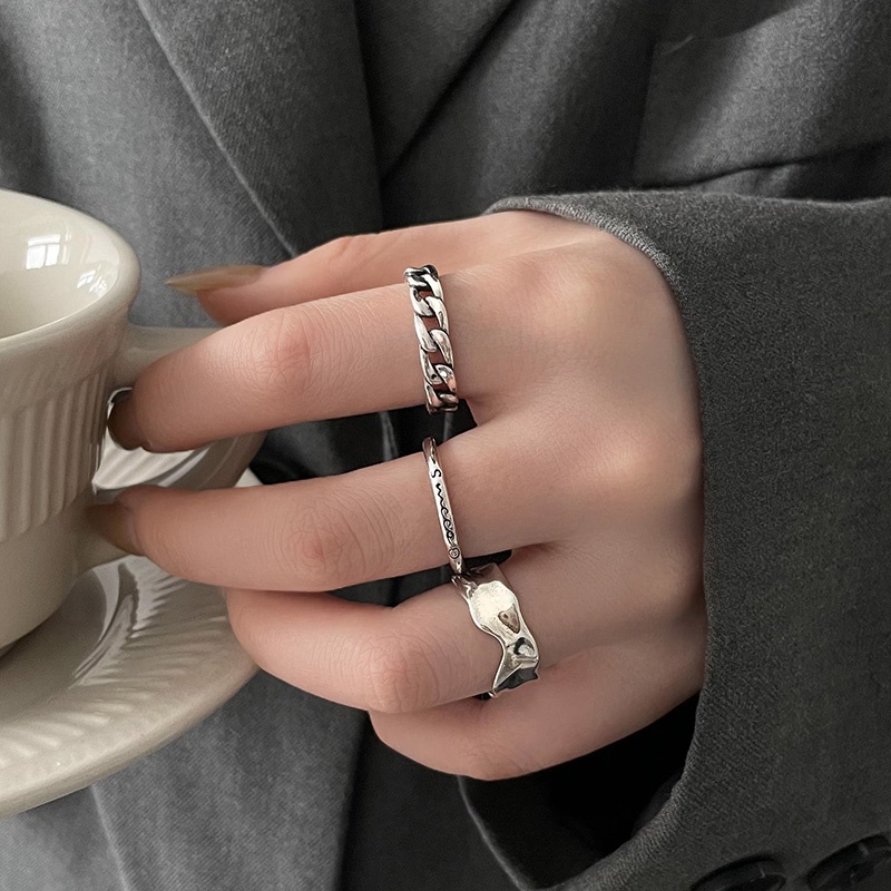 Cincin Model Terbuka Gaya Retro Hip Hop