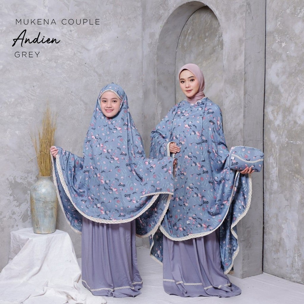 Mukena Andien / Mukena set sajadah travelling/ Mukena couple travelling/ Mukena Ponco Anak