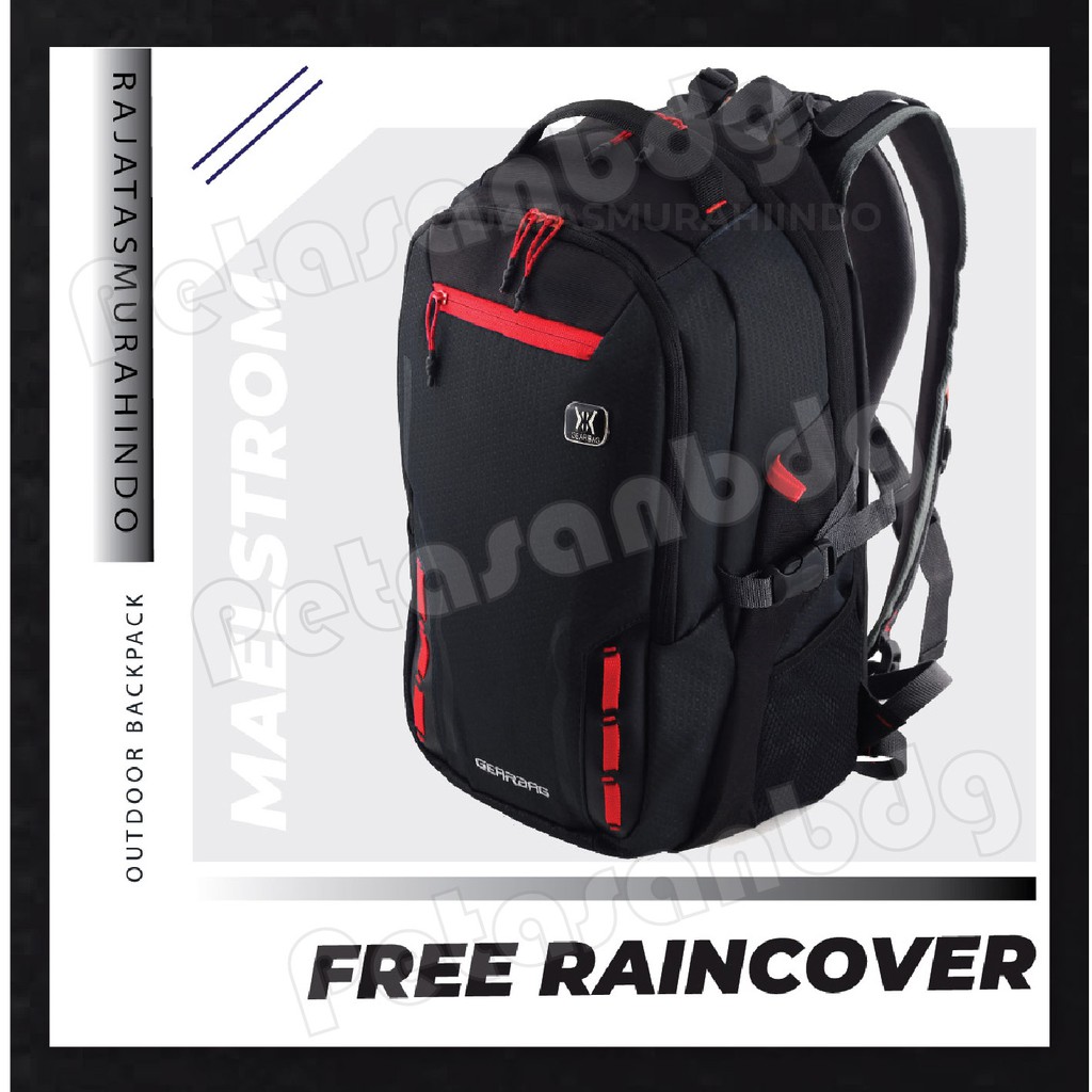 PTS - Tas Ransel Outdoor Pria Gear Bag 13114 - MAELSTROM Laptop Backpack + FREE Raincover Promo Diskon