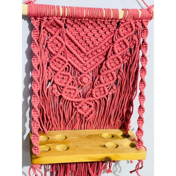 READY STOK) macrame rak kayu owl/ Macrame ambalan/ Dekorassi rumah