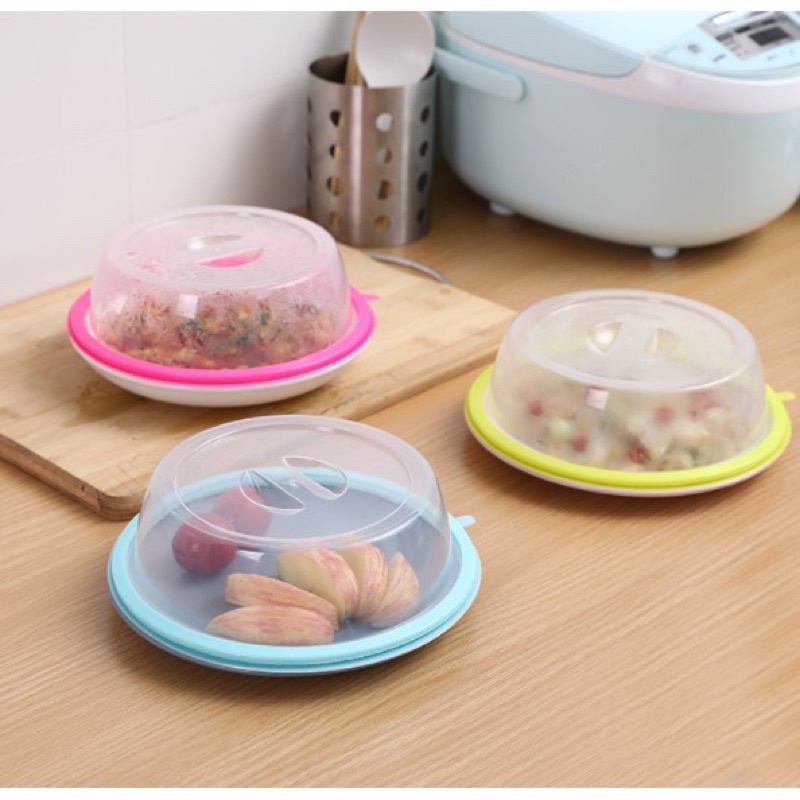 Penutup Makanan Tudung Saji Piring Vakum Silikon Anti Debu Serangga Penutup Makanan MPASI Bayi Tahan Suhu Microwave