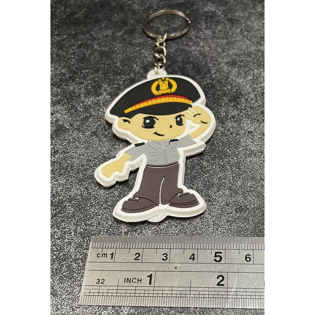 Gantungan Kunci Polis* (Orang) | Keychain|Gantungan Kunci Karet Police