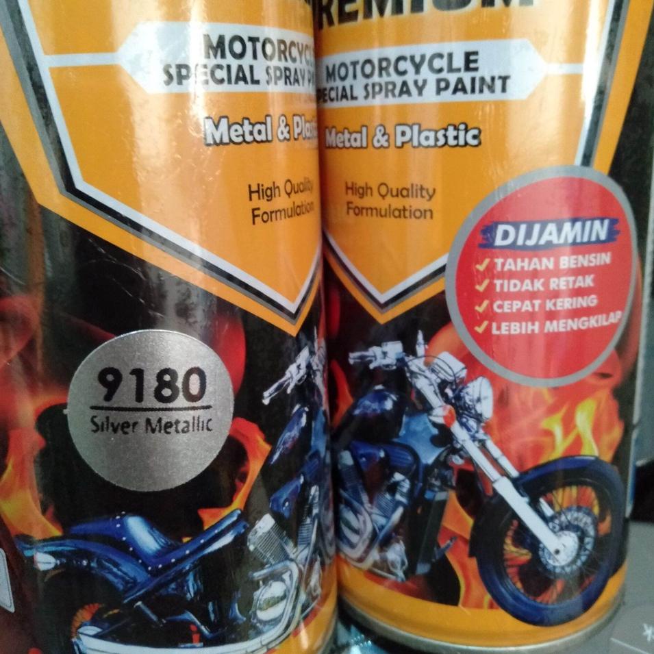 Hadir Terkini Pilok Pilox Cat Diton Premium Silver Metallic 9180 Tahan Bensin 400cc silper metalik silver metalik metalik Cat Dasar Candytone