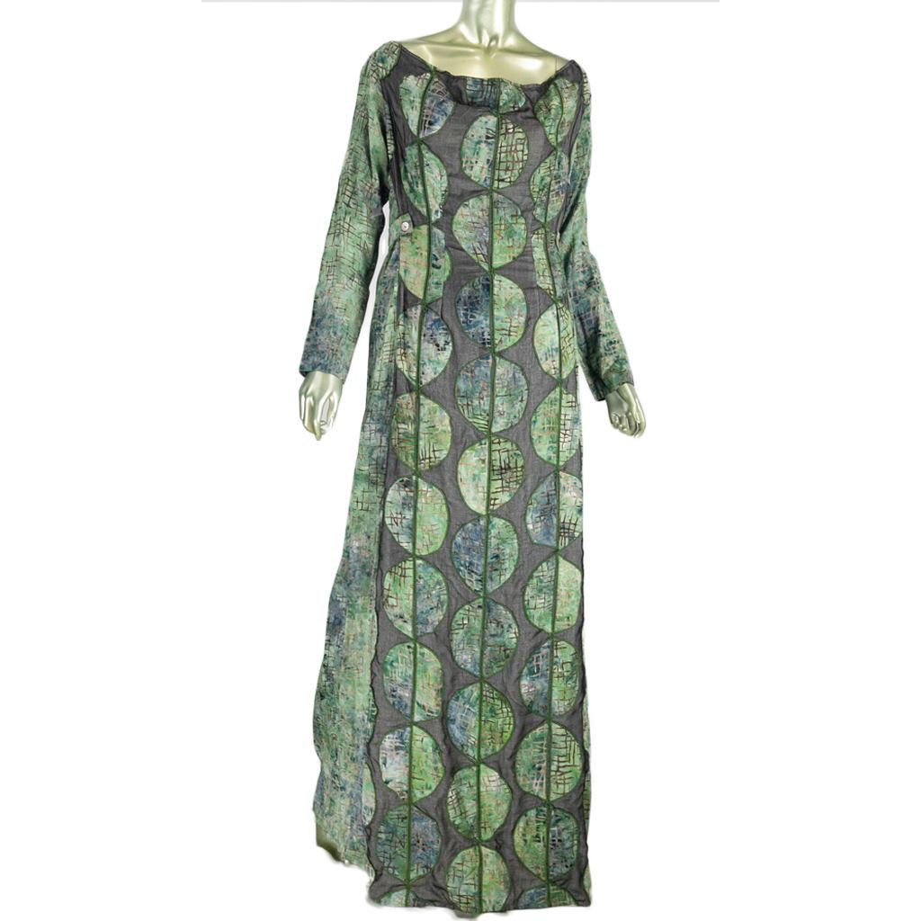 LONG DRESS BATIK PATCH MODEL SABRINA GAUN WANITA LENGAN PANJANG