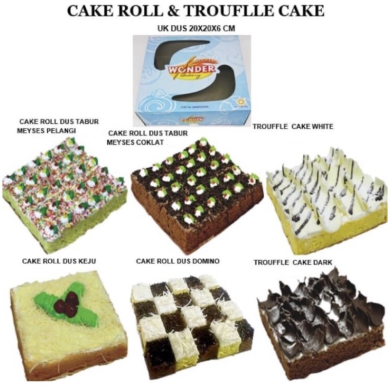 

[CHAT SEBELUM BELI] Bolu Cake Roll Kue Ulang Tahun Potong Trouffle Cake Roti Wonder Bakery Solo