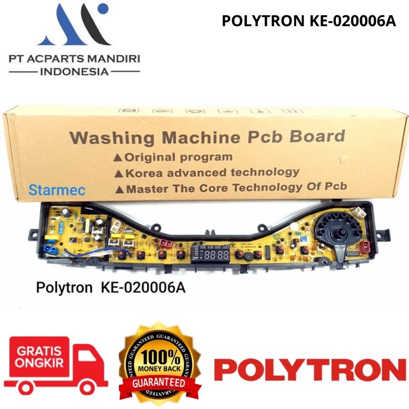 Modul PCB mesin cuci polytron PAW 7512 / PAW 8512 / PAW 85512 / PAW 9512 model putar ( KE-020006A )