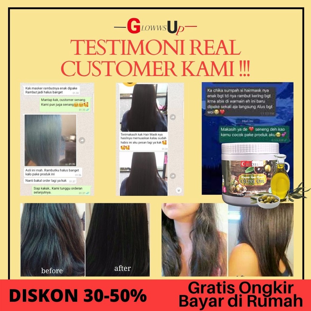 MASKER RAMBUT 500ML HAIR MASK OLIVE OIL CULTUSIA 500ML BPOM MASKER RAMBUT OLIVE OIL