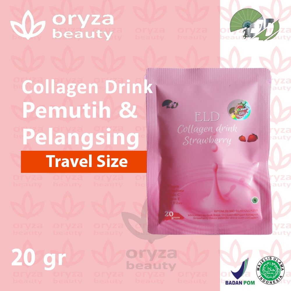 20gr Travel Size ELD Collagen Drink Minuman Pemutih dan Pelangsing Rasa Strawberry