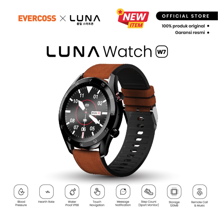 Smartwatch Smart Watch Luna W7 Jam Tangan Fitness Olahraga IP68 Garansi Resmi