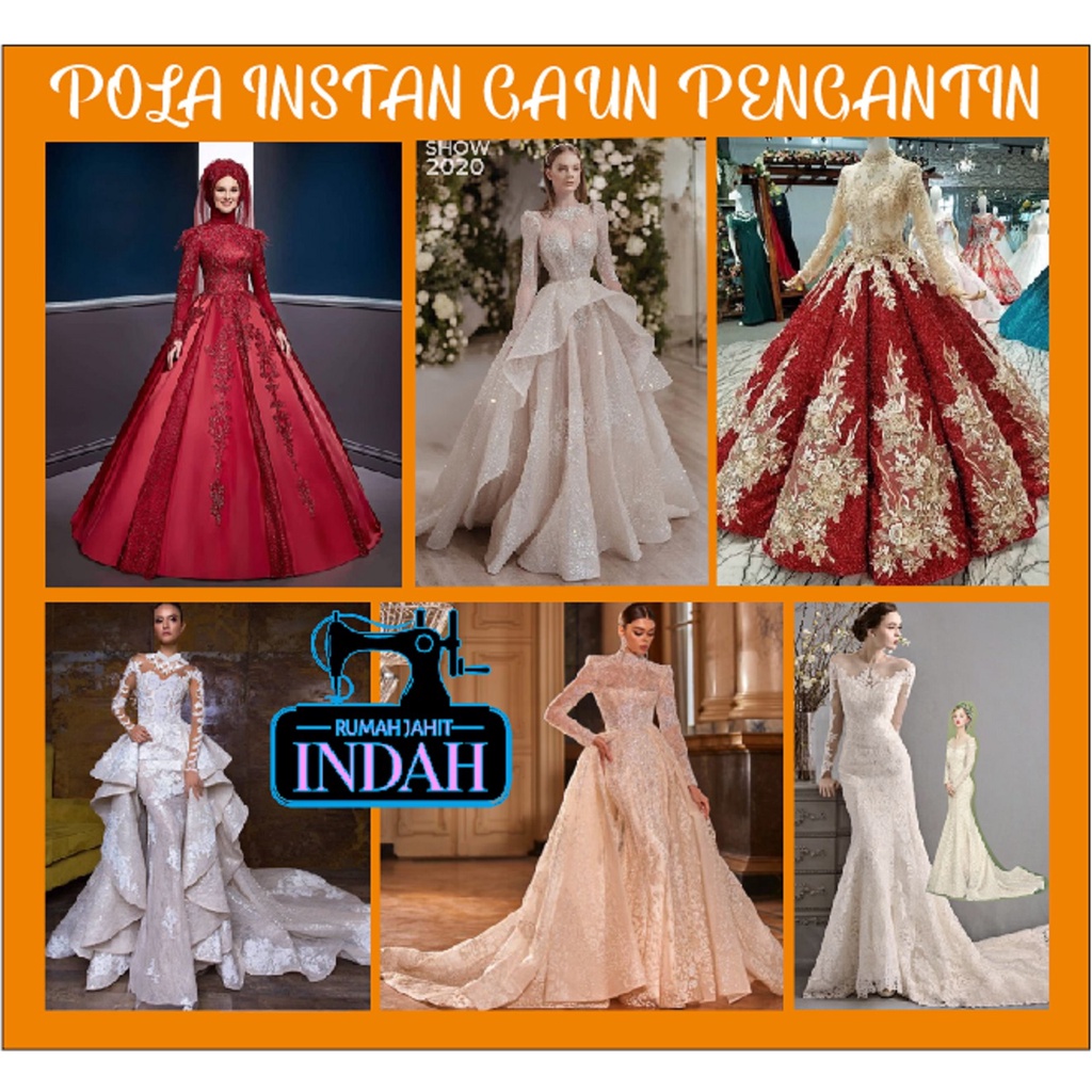Pola baju pengantin Pola Instan POLA BAJU WEDDING