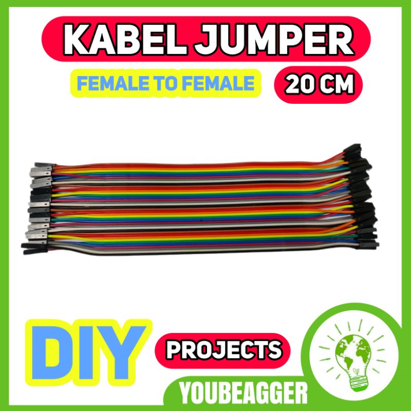 Kabel jumper Female to female 20cm harga untuk 1 kabel