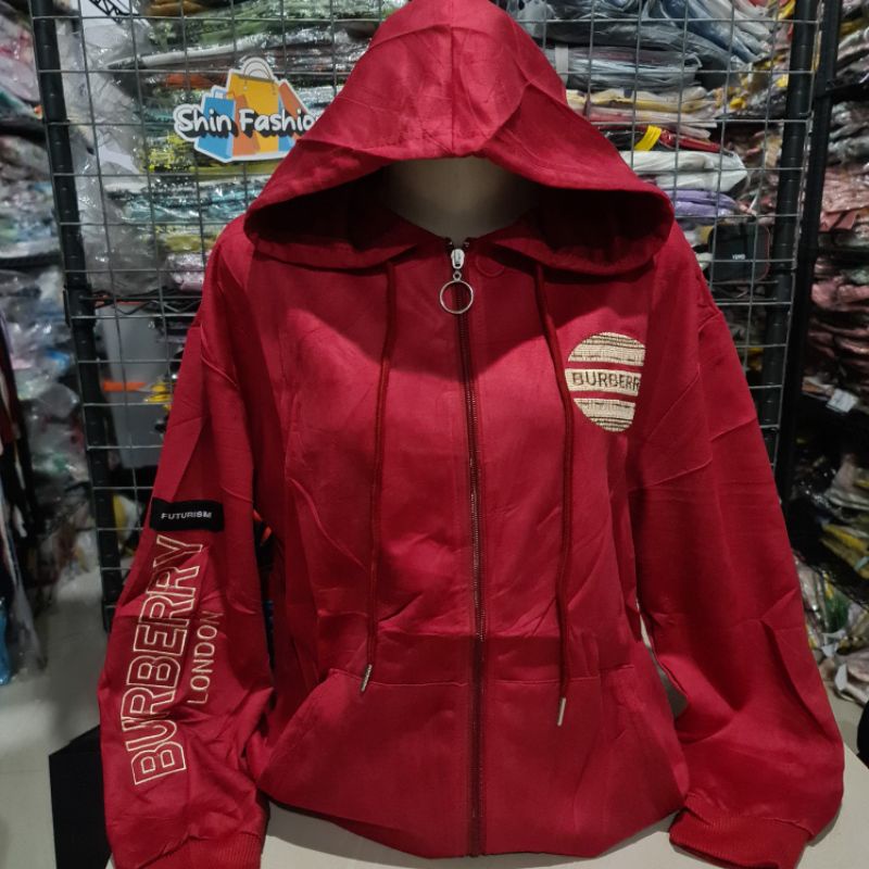 Jaket Suede Import Wanita Fashion XL Besar-Berylondon Maron