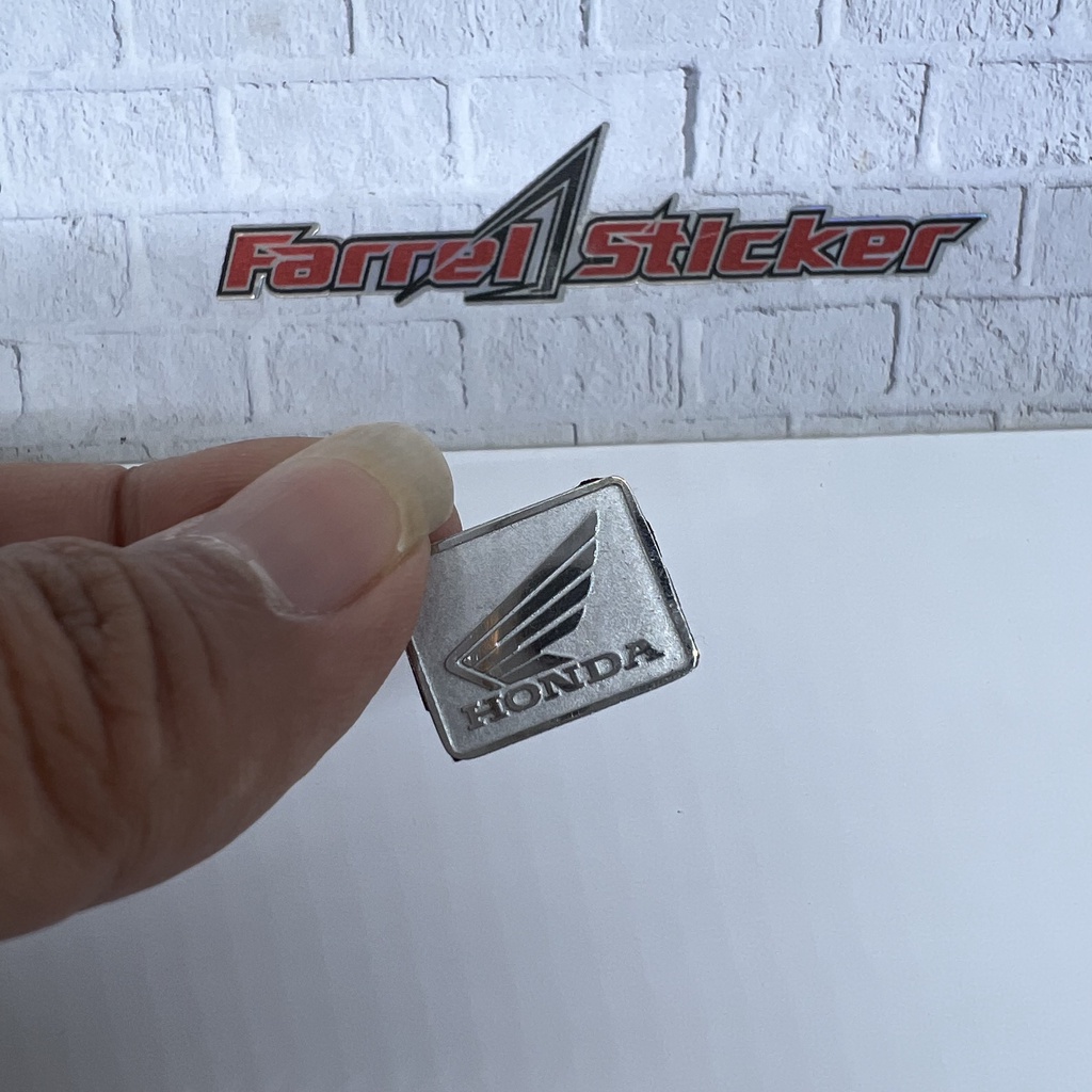 stiker emblem sayap kotak mini HONDA STAINLESS