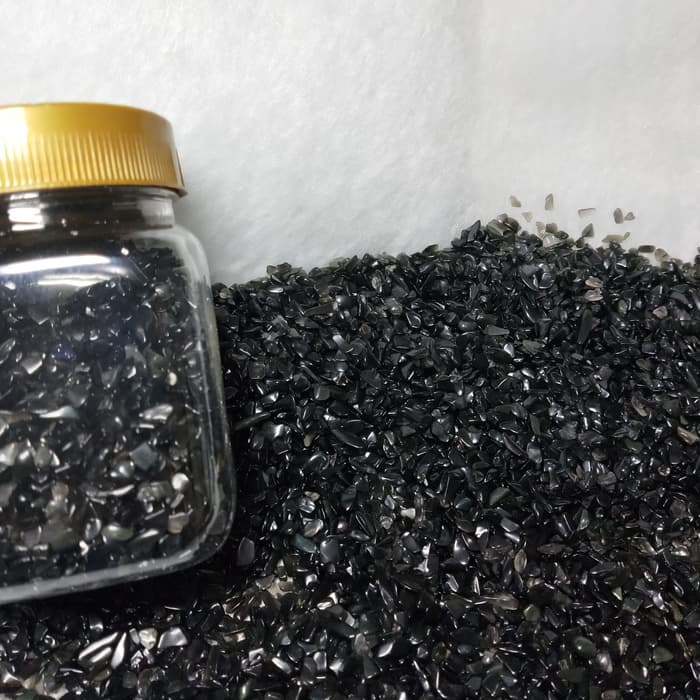 Bahan Orgonite - Natural Black Obsidian