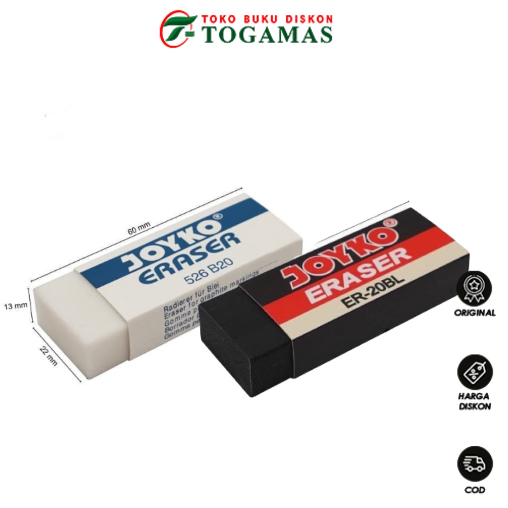 

READY STOCK !! Penghapus Eraser Joyko Hitam Besar ER-20BL