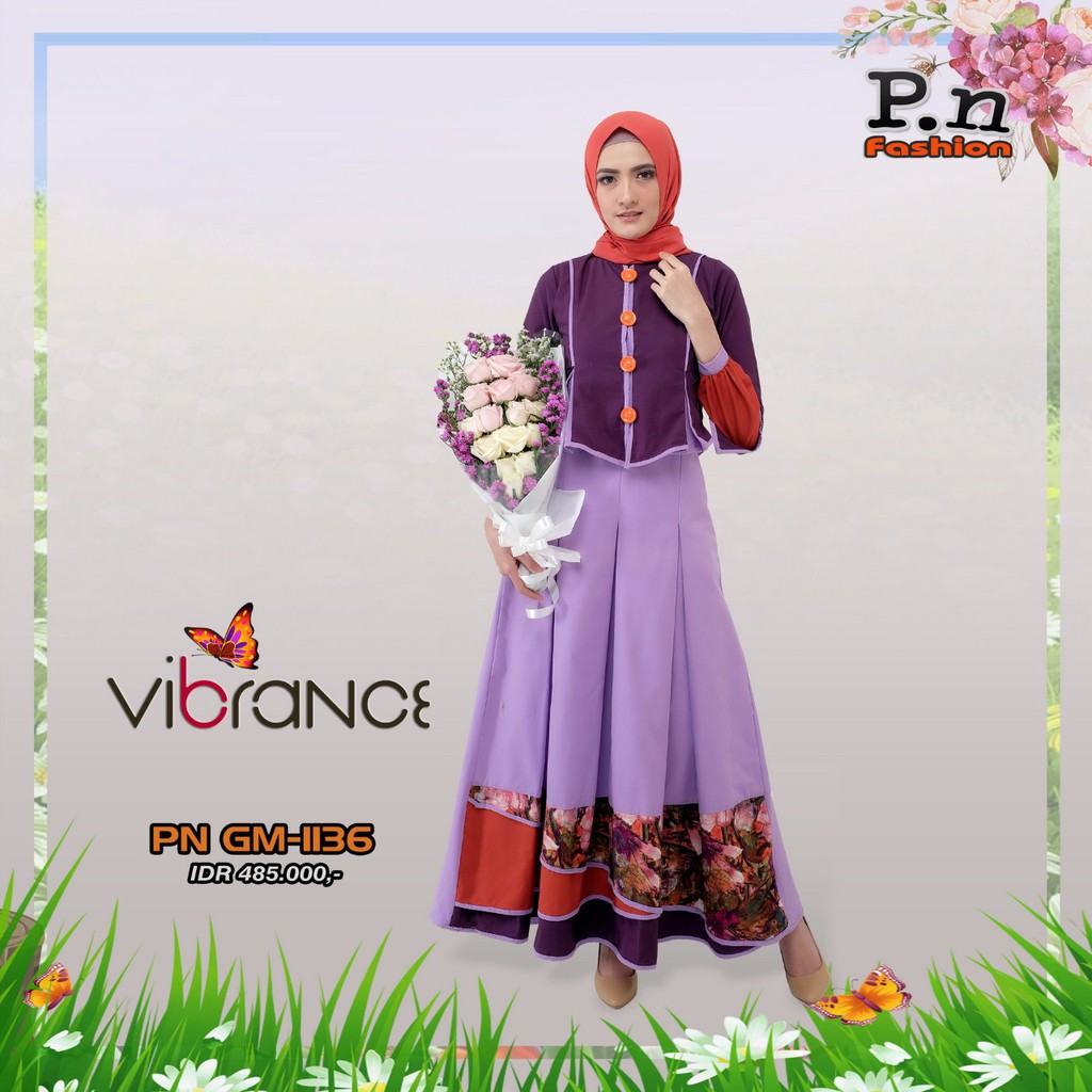 PN Fashion Pn gm 1136 gamis ungu busui