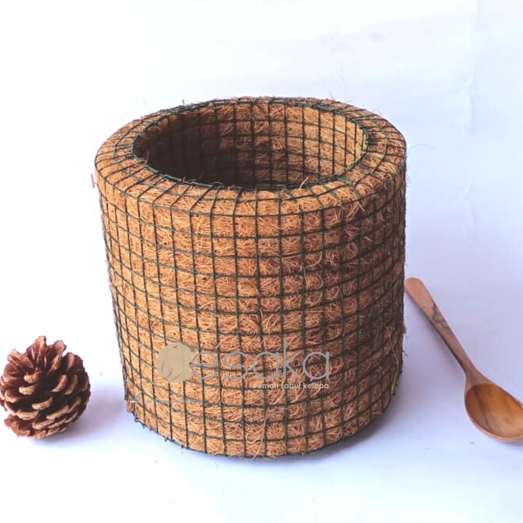 pot ram besi sabut kelapa pot anggrek pot tanaman hias ukuran sedang diameter 20cm