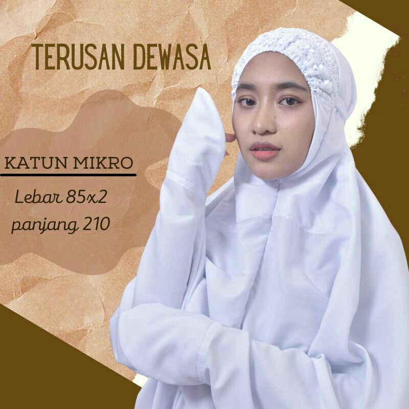 Mukena polos Putih mukena terusan santri