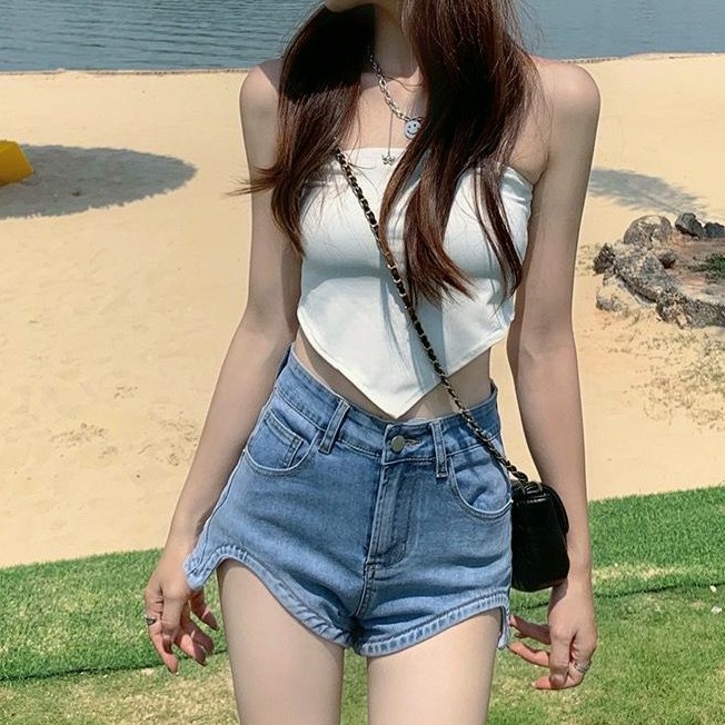 Celana jeans pendek wanita highwaist seksi celana korean style hot pants denim celana cewek jeans stretch dewasa kekinian 2023 ootd