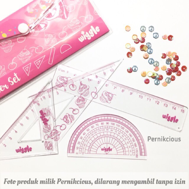 

Pernikcious Set Penggaris Wiggle Motif Unicorn Cupcake Isi 4pcs Ruler Set