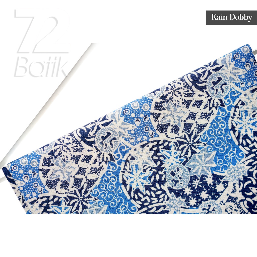 KAIN BATIK PREMIUM Bahan Dobby Motif Daun Abstrak Warna Biru Hitam Putih 724004 Cap 72 Jarik Jarit Samping Kebat Panjang Batik Katun Modern Premium Bahan Seragam Batik Pernikahan Kantor Keluarga Murah Kamen Jadi Batik Bali Lembaran