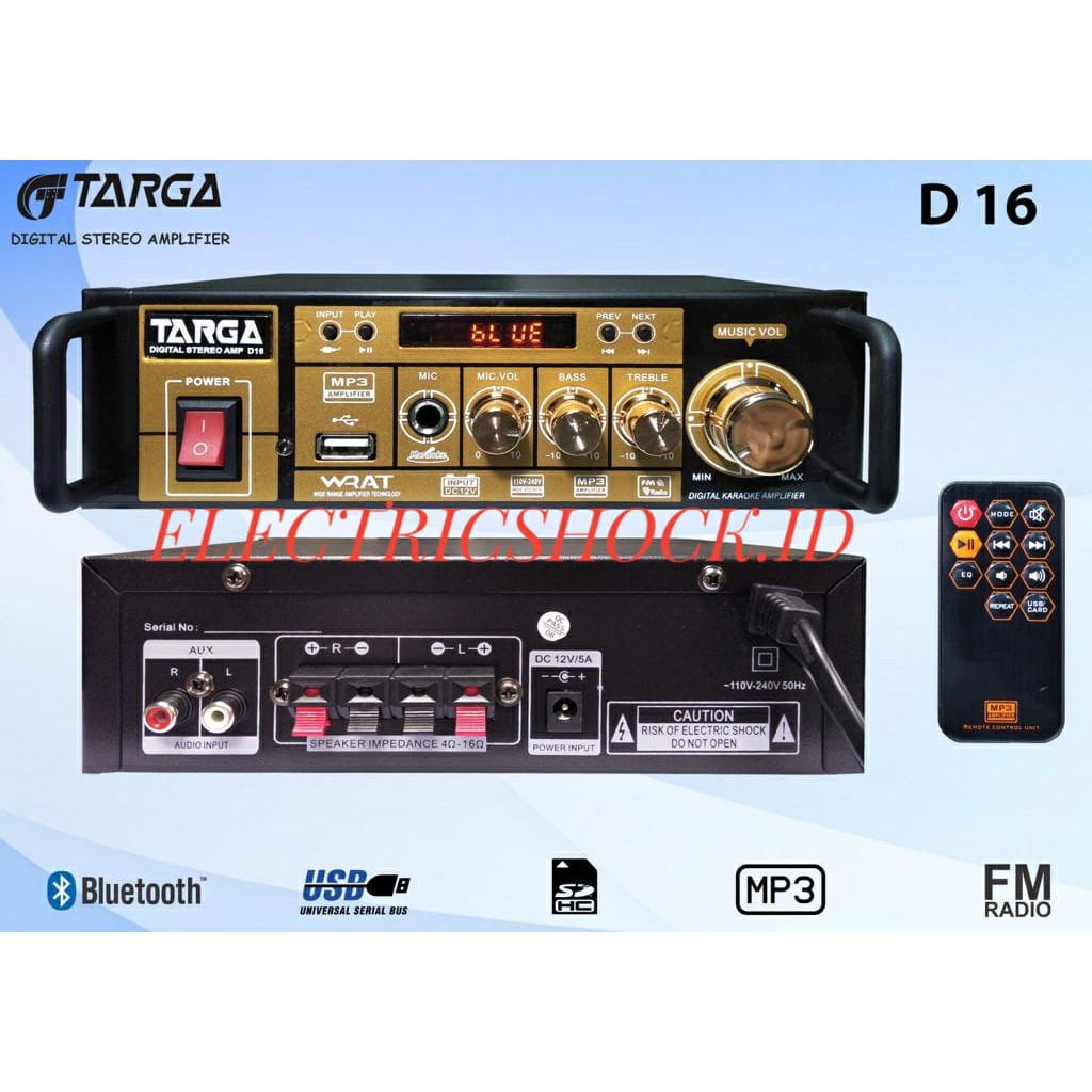 POWER AMPLIFIER KARAOKE TARGA D16 / D 16 / D-16 STEREO