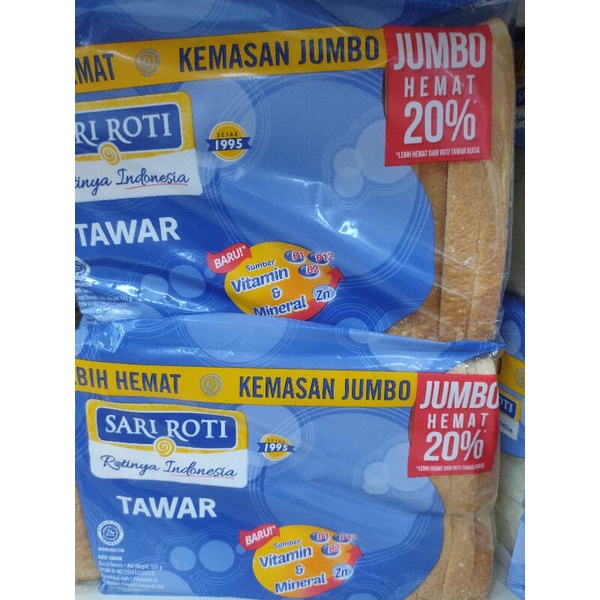 

Sari Roti Tawar Special Jumbo 555gr