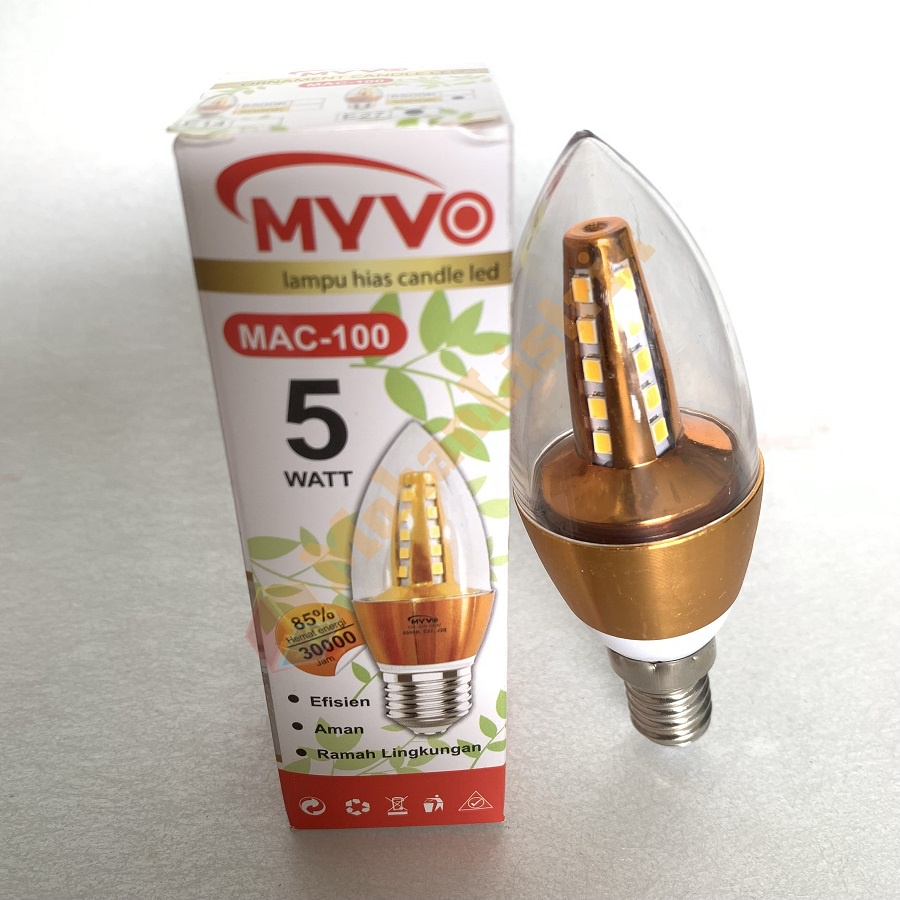 Lampu Candle LED MYVO 5W Fitting E14 Hias 5 Watt Bohlam Lilin Gantung