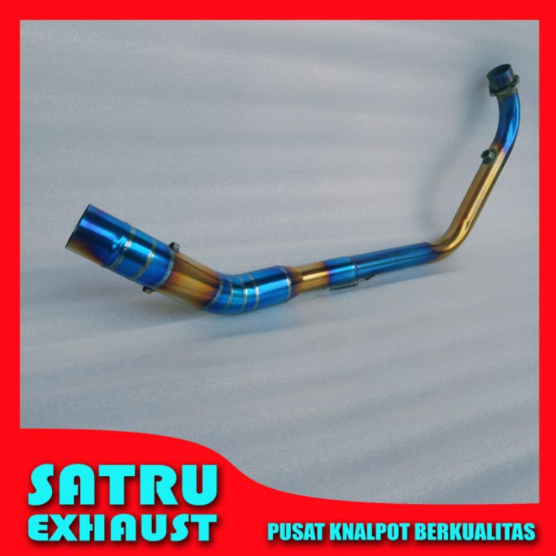 Pipa leheran knalpot bluegold CBR K45 Lokal full stainless - Leher knalpot Cbr lokal twotone bluegol