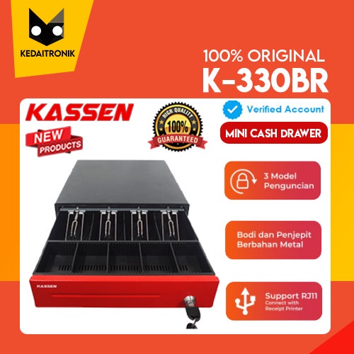 NEW LACI UANG KASSEN K330BR BLACK RED K330BR KASSEN BR CASH DRAWER