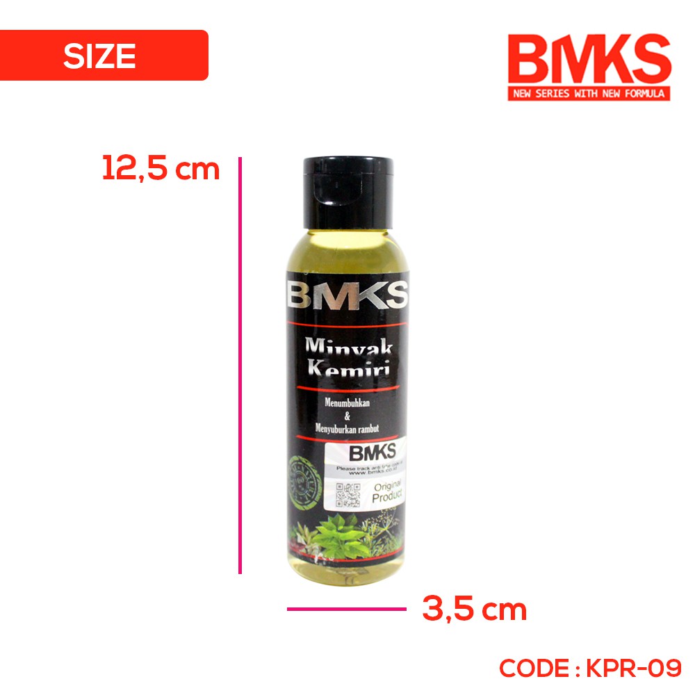 [1+1] Minyak Kemiri BMKS Natural Pelebat Penumbuh Penghitam Uban Penyubur rambut Bulu Mata Alis ampuh Original Bpom