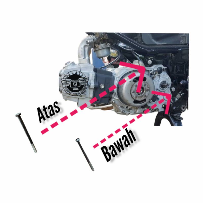 Baut Baud Atas as mesin dan Bawah Rangka Mesin Honda Win 100