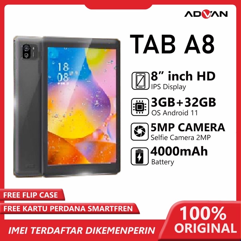 Advan Tab A8 3/32GB 2022 Garansi Resmi 12 Bulan murah