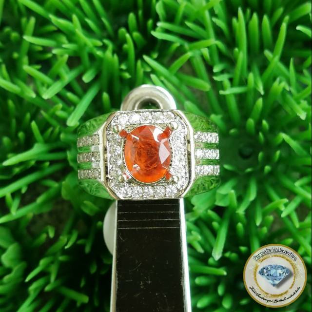 Cincin Batu Orange Safir / Paparaca Safir / oren Asli