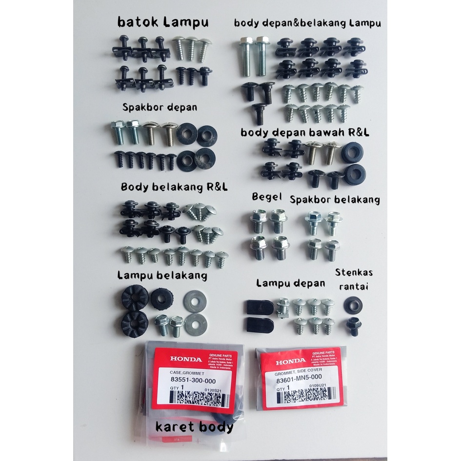 Baut Body set Honda Blade 110 karbu