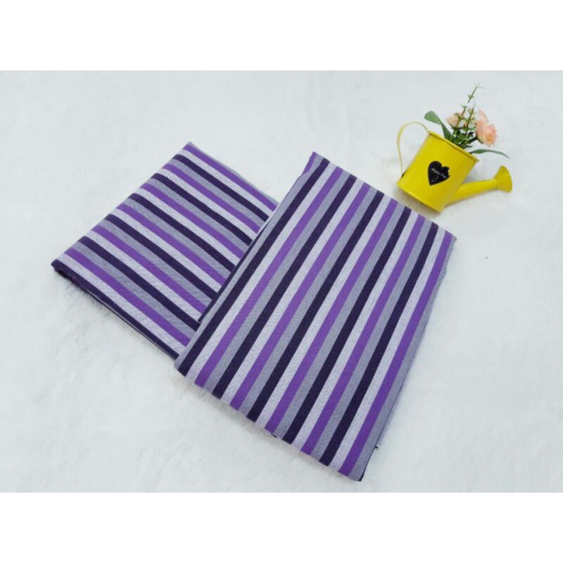 Kain Batik Lurik tenun warna hitam abu ungu