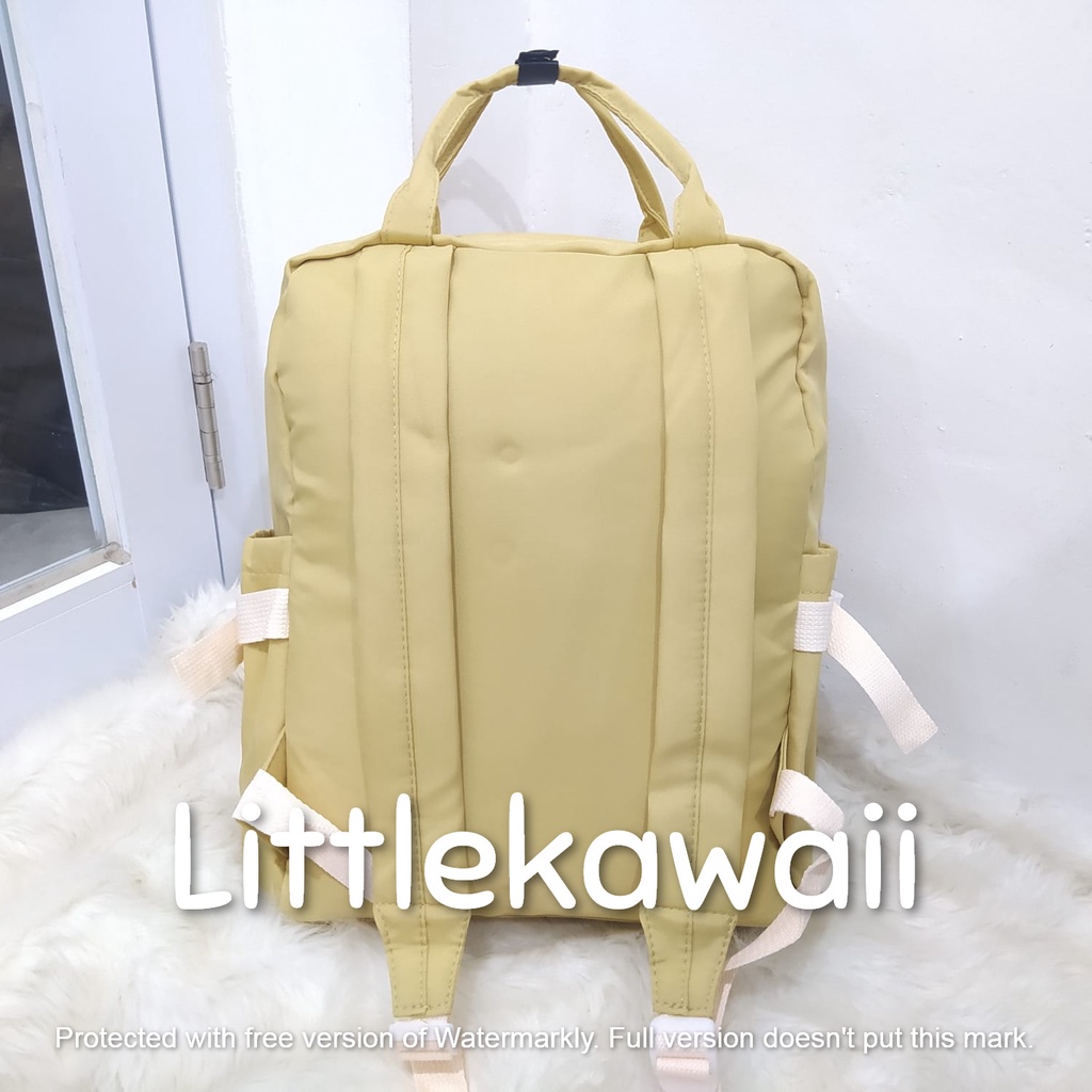 LK/Tas Ransel Laptop Backpack Tenteng Sekolah Fashion Korean Style Anak Remaja Dewasa Gesper Gantungan Dompet Bear Import