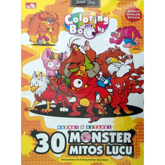 Buku Aktivitas Anak Warnai & Ketahui 30 Monster Mitos Lucu