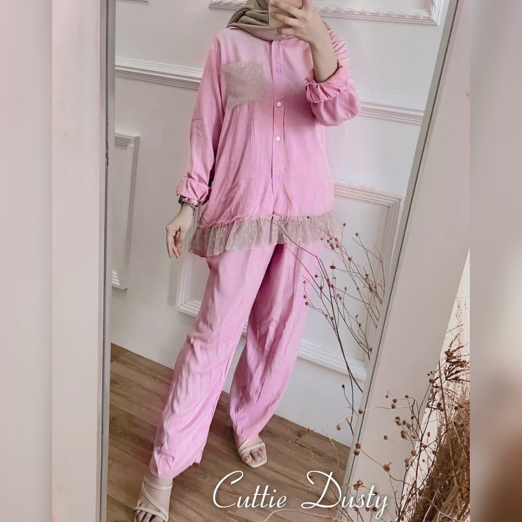 One set Rayon Viscose Busui Ld 100 - 110 Motif Kekinian-CREVO DUSTY LD100