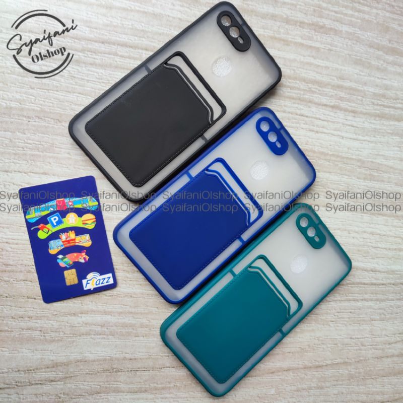 Card Case Oppo F9 / F9 Pro / CPH1823 / CPH1881 / CPH1825 Case Slot Kartu + Protection Camera