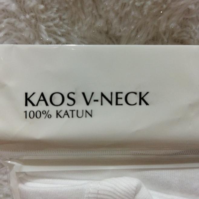 ➬ Kaos Dalam Pria V neck COLE bukan Croile atau Rider - PUTIH (M) KOTOR ◊