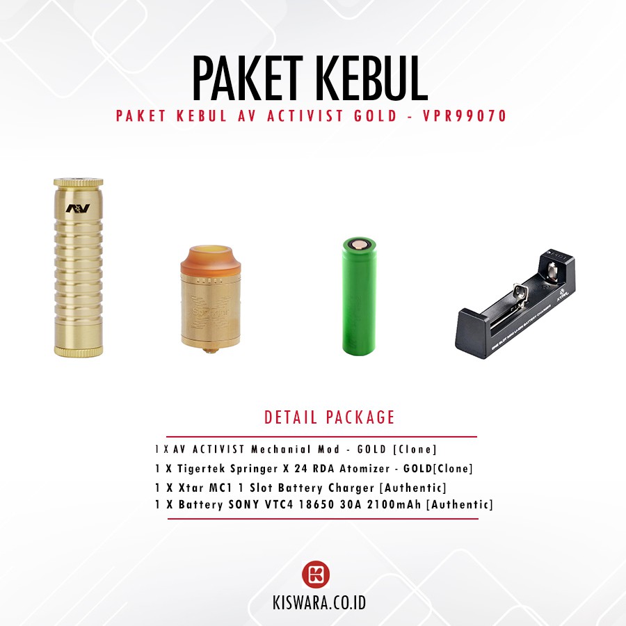 PAKET KEBUL VAPE AV ACTIVIST GOLD