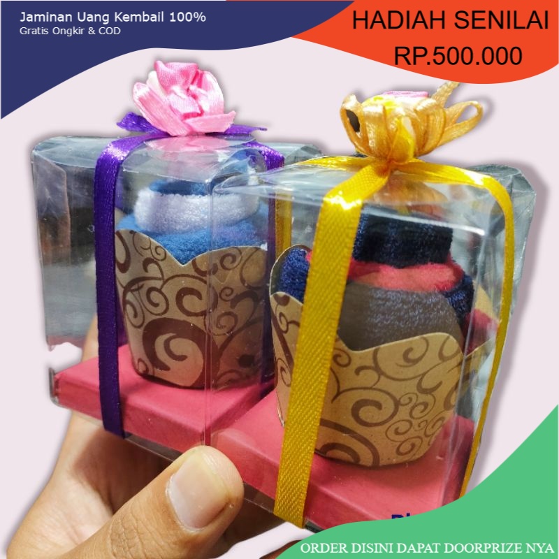 MURAH Souvenir pernikahan Saputangan Towel Cake Dikemas Mika souvenir pernikahan murah unik soupenir