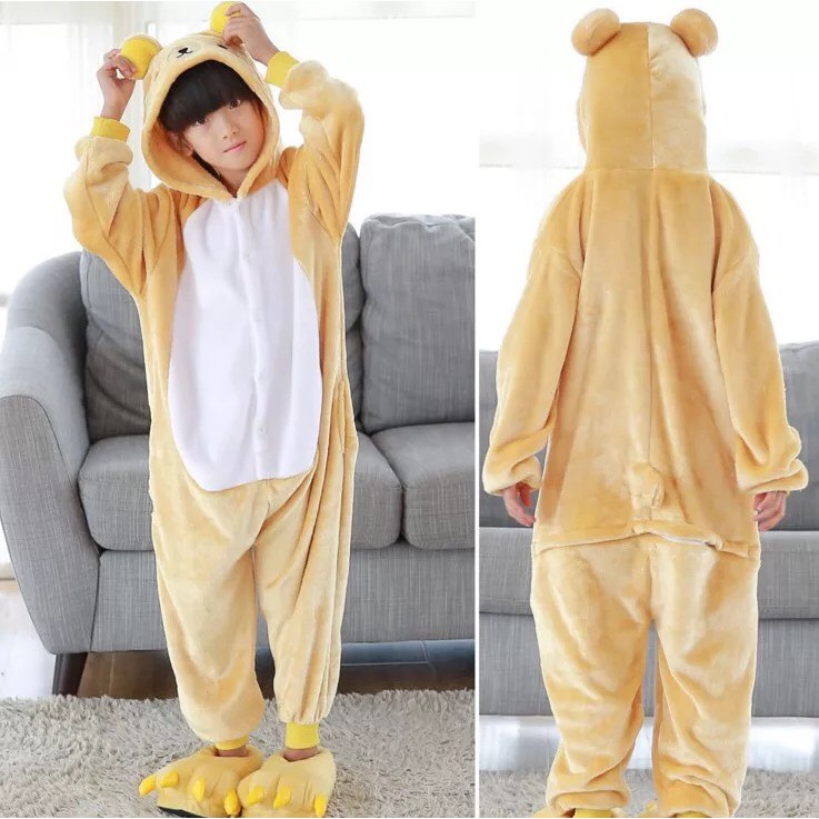 KOSTUM ONESIE RILAKKUMA BEAR COSPLAY PIYAMA ANAK