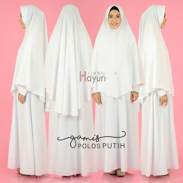Gamis Polos Putih Hijab Hayuri