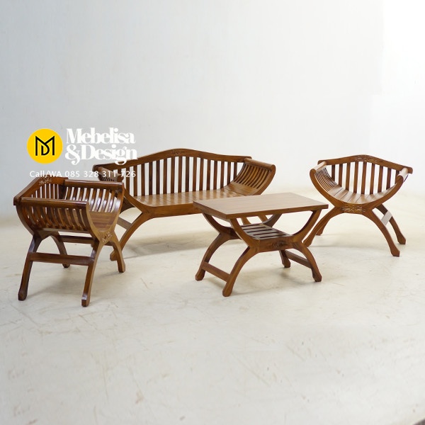 Kursi Meja Teras Set Kartini, Meja Kursi Teras Kayu Jati