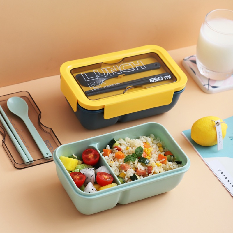 DEOS--Lunch Box Bento / Kotak Makan / Tempat Makan trasparan 850 ML BPA FREE murah