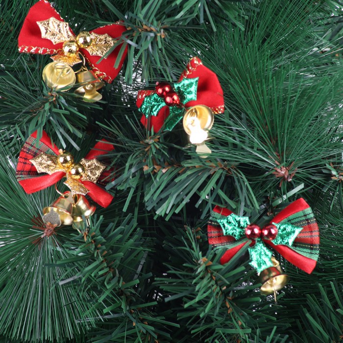 XLD pita bell tartan dekorasi hiasan pohon natal ornamen christmas bow