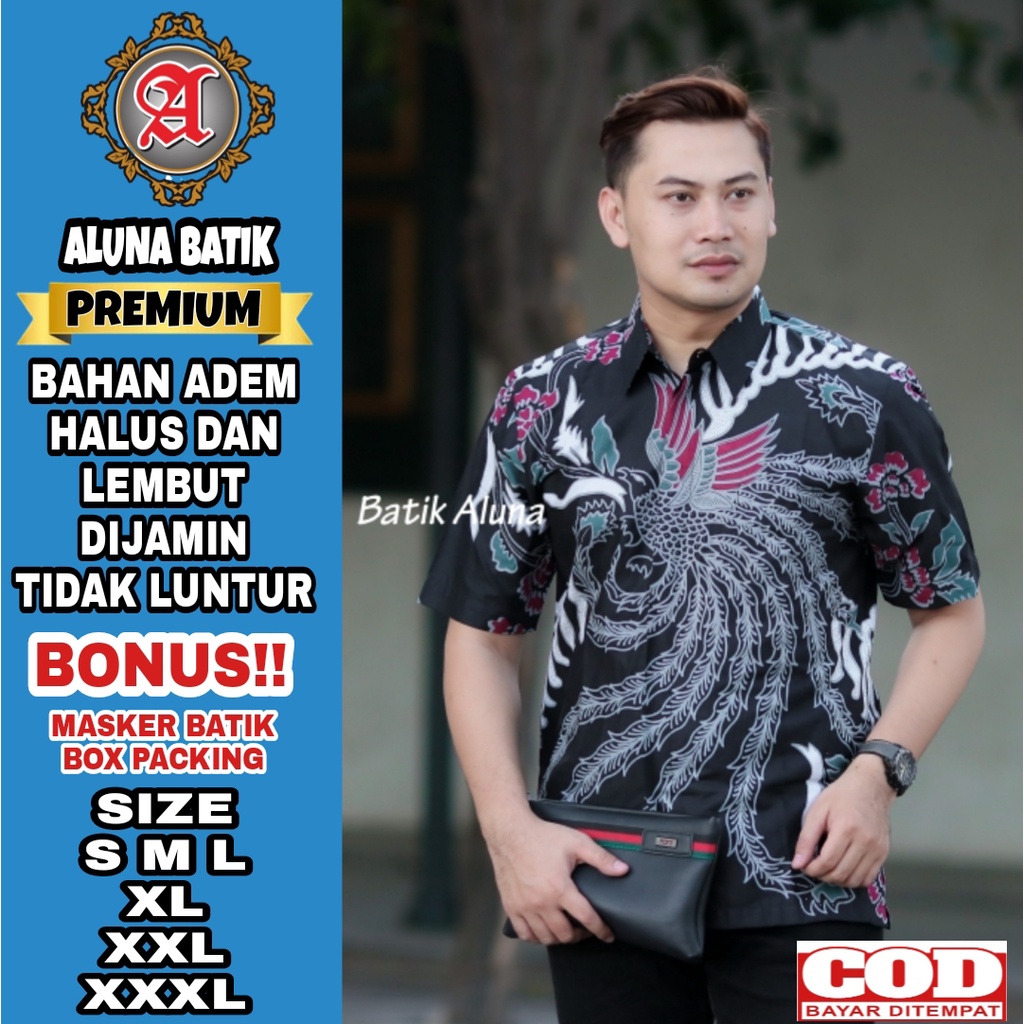 Baju Batik Pria Premium Lengan Pendek Full Furing Batik Solo Pekalongan Dewasa Batik Slimfit Batik A