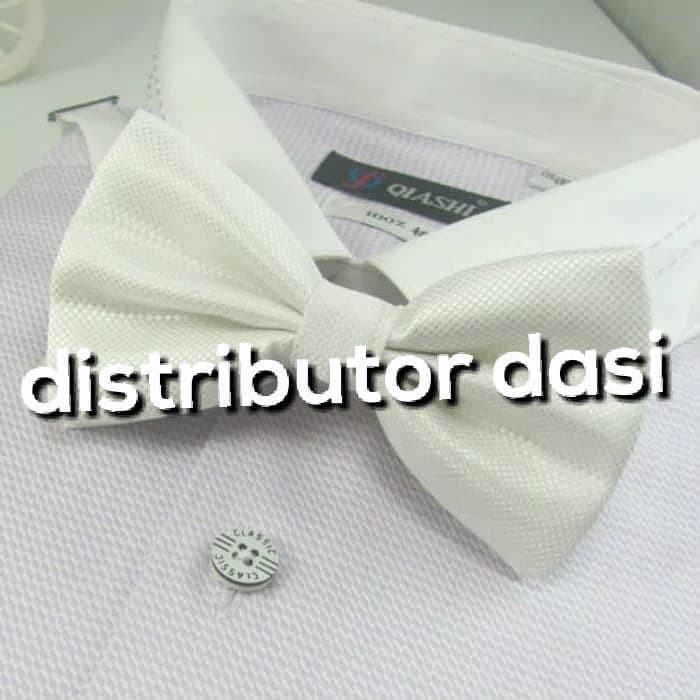 dasi kupu kupu motif bintik lux putih dewasa grosir distributor dasi